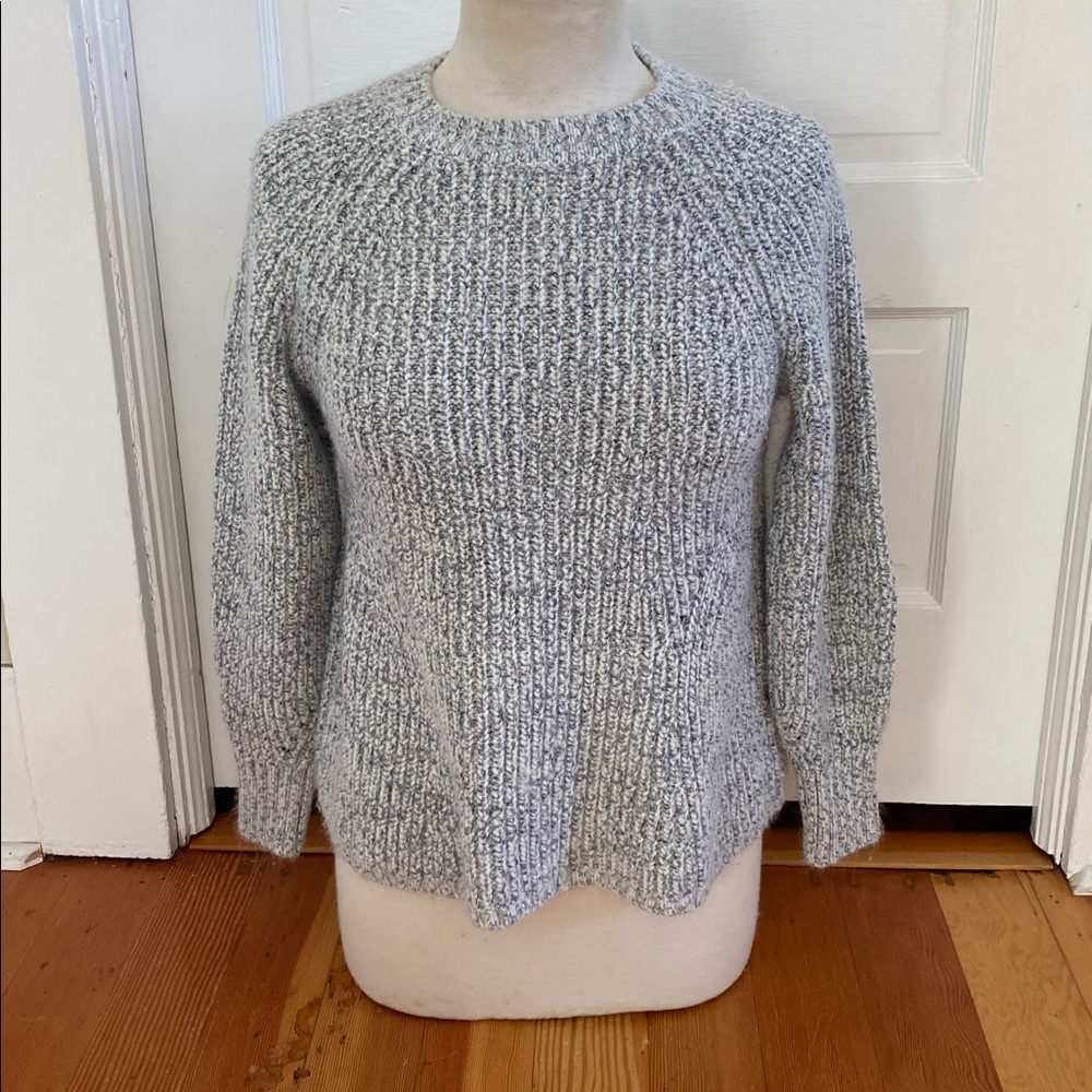 GAP Cozy Blue White Heathered Pullover Sweater Medium